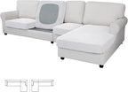 Easy-Going Stretch 4 Pieces Couch Cushion Covers for Sectional Sofa Left/Right L Shape Chaise Lounge Sofa Seat slipcover Anti-Slip Sofa Cover Soft (3 Seater + 1 Chaise, Snow White)