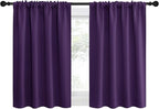 NICETOWN 2 Panels Blackout Curtains, Rod Pocket Thermal Insulated Drapes for Kitchen, Heavy Duty Small Window Treatment for Dorm Room, Studio Apartment, Basement (Royal Purple, W42 x L30)