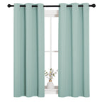 NICETOWN Window Curtain Panels, Thermal Insulated Solid Grommet Blackout Draperies/Drapes for Loft, Dorm (Aqua, One Pair, 34 by 54-inch)