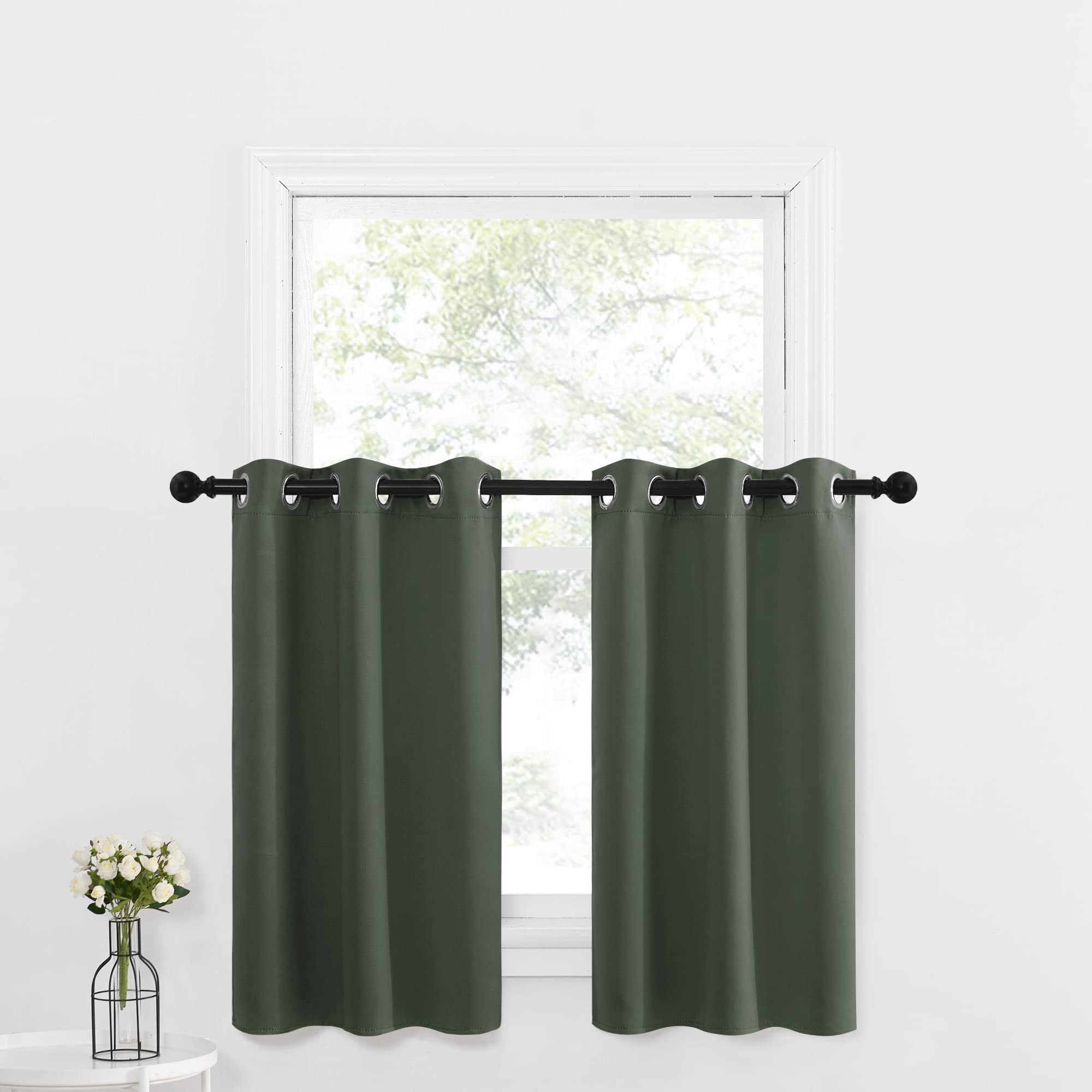 NICETOWN Valances and Tiers for Bathroom Kitchen Farmhouse for Christmas