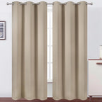 LEMOMO Khaki Thermal Blackout Curtains/42 x 95 Inch/Set of 2 Panels Room Darkening Curtains for Bedroom