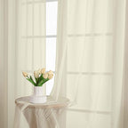 OWENIE Sheer Curtains 84 Inches Long 2 Panels Set, Sheer Cream Curtains for Living Room Bedroom 59 Inch Extra Wide, Modern Voile Filmy Rod Pocket Drapes, 2 Pcs, Each 59 W x 84L, Cream