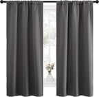 NICETOWN Grey Window Curtains for Bedroom - Home Decoration Thermal Insulated Rod Pocket Blackout Blinds & Drapes for Small Windows (Gray, 2 Panels, W34 x L63 -Inch)