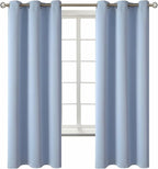 BGment Blackout Curtains for Living Room - Grommet Thermal Insulated Room Darkening Curtains for Bedroom, 2 Panels of 42 x 63 Inch, Spa Blue