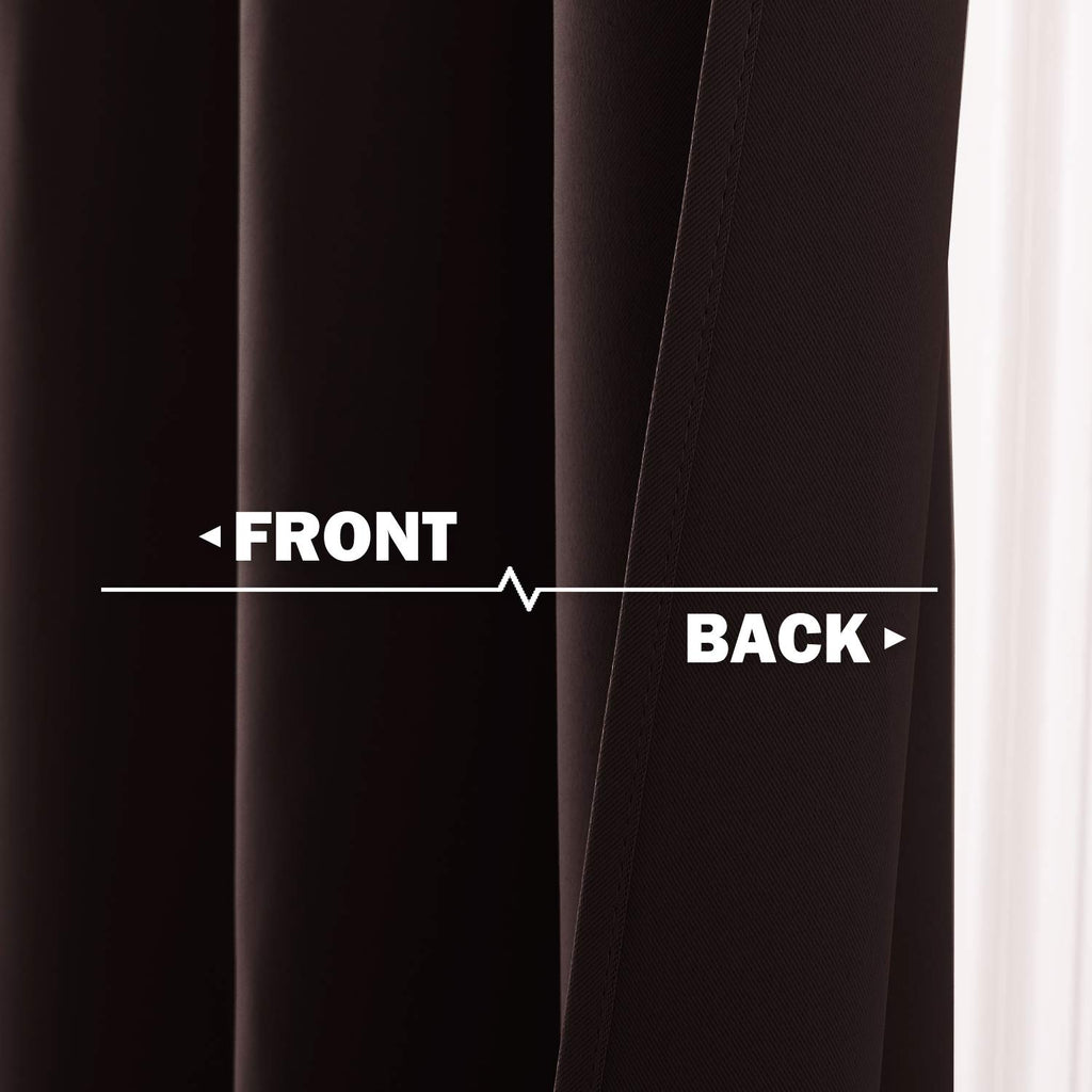 NICETOWN Kitchen Blackout Window Treatments Curtains - Eyelet Top Home Fashion Blackout Curtains Tailored Panels (Double Panels, W42 x L36 inches 1.2 inches Header, Toffee Brown)
