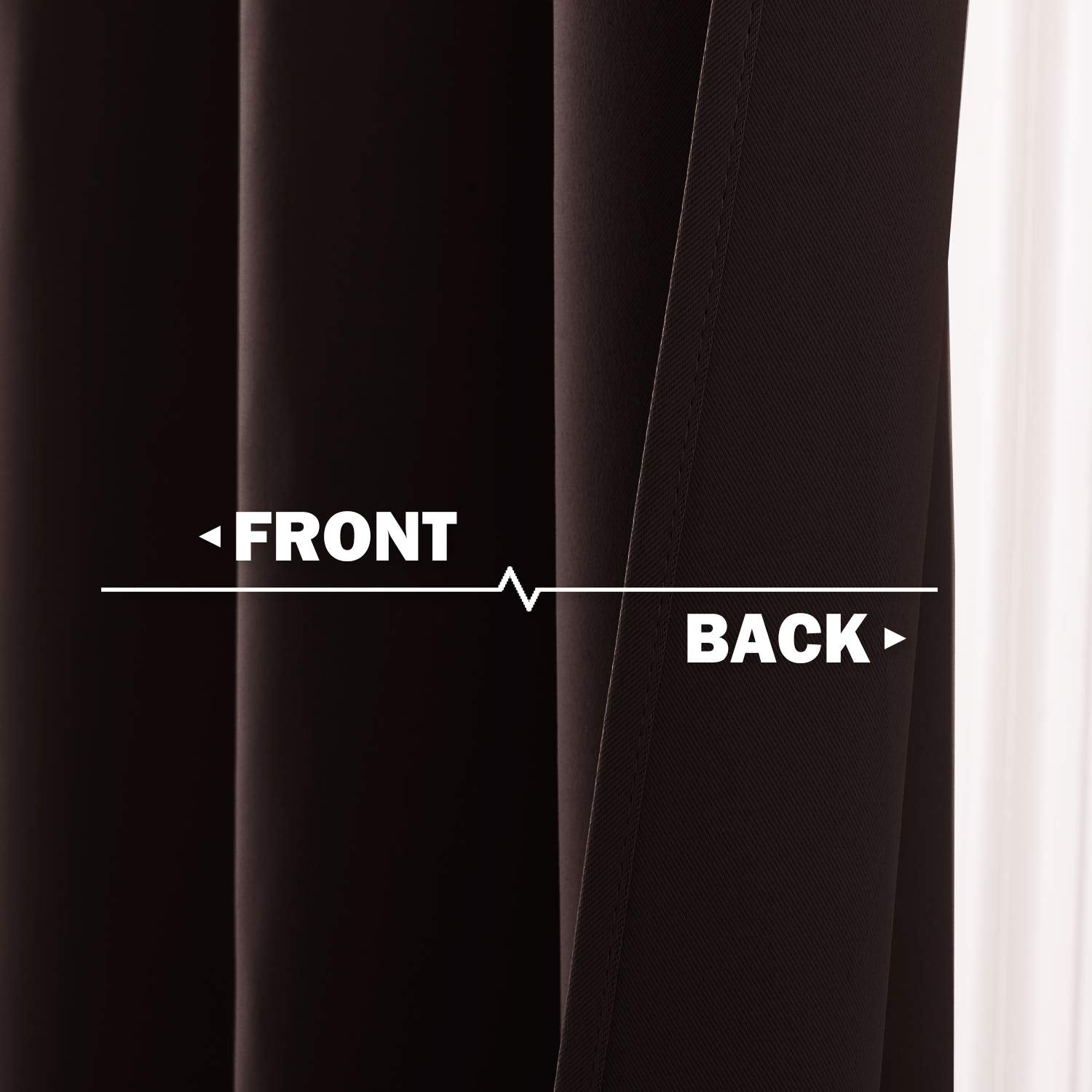 NICETOWN Kitchen Blackout Window Treatments Curtains - Eyelet Top Home Fashion Blackout Curtains Tailored Panels (Double Panels, W42 x L36 inches 1.2 inches Header, Toffee Brown)