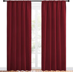 NICETOWN Living Room Curtains for Window - Energy Efficient & Noise Reducing Thermal Insulated Rod Pocket Blackout Drapes/Draperies for Living Room (Burgundy Red, 2 Panels, W52 inches x L84 inches)
