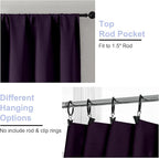 Simplebrand Ava BlackBerry Blackout Curtains for Bedroom 63 Inch Length 2 Panels Set, Nursery Thermal Insulated Energy Saving Rod Pocket Window Treatment Curtains Blackout Drapes, W40 x L63 Inch