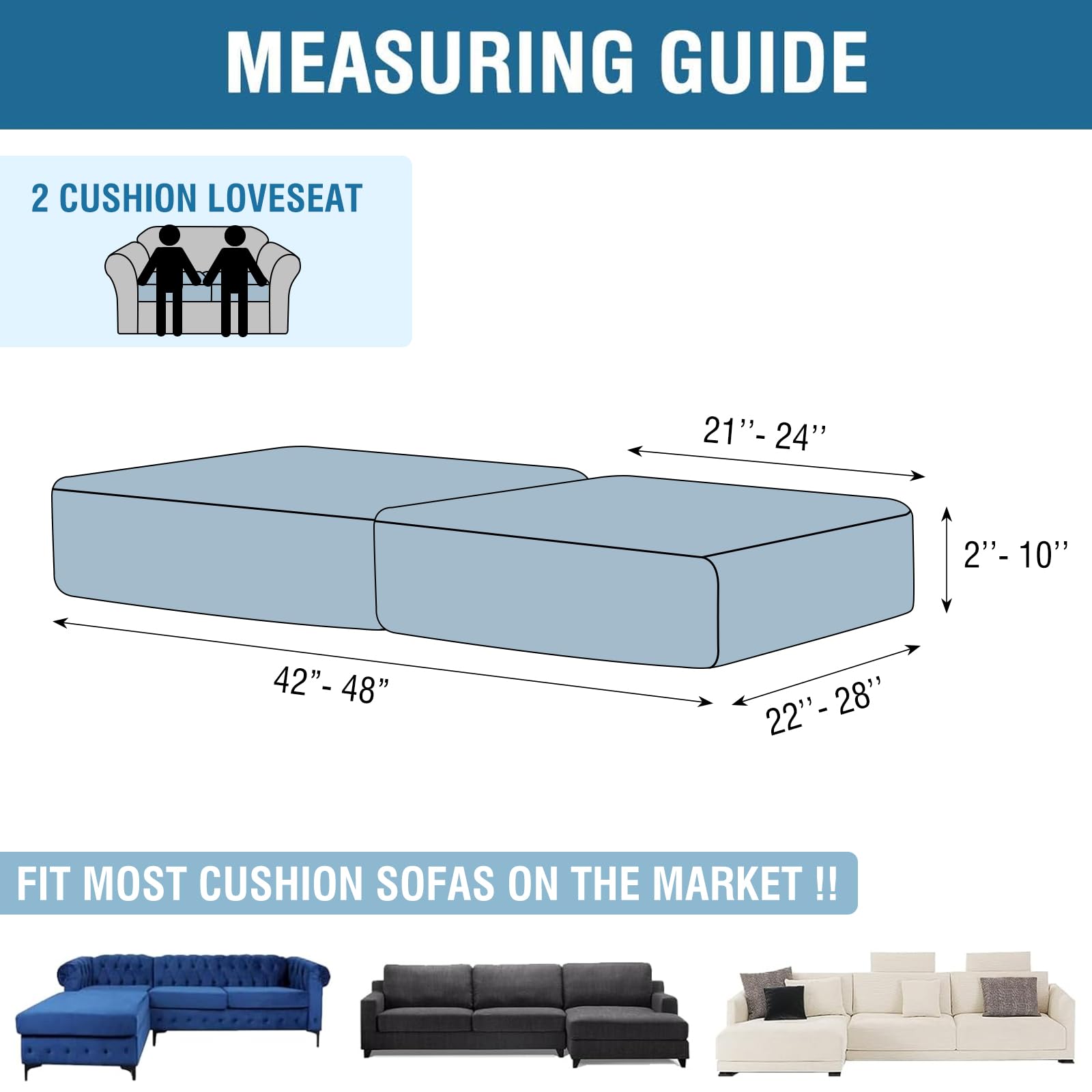 Taque Couch Cover Stretch Velvet Sofa Cushion Cover 2-Piece - Elastic Washable Slipcover for Seat or Backrest, Couch Seat Covers for Sofas (Wine)