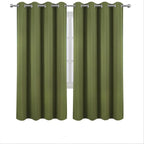 LEMOMO Blackout Curtains 66 x 72 Inch Long Olive Green Curtains Set of 2 Panels Room Darkening Curtains for Bedroom and Living Room