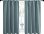 NICETOWN Greyish Blue Blackout Curtains Panels for Window, Thermal Insulated Rod Pocket Blackout Drapes/Draperies for Living Room (2 Panels, W42 x L45 inches)