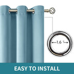 BGment Room Darkening Curtains 84 Inches Long - Grommet Thermal Insulated Drapes Window Treatment Curtains for Bedroom, 2 Panels, 52 x 84 Inch, Greyish Blue