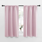 NICETOWN Kitchen Curtains Thermal Insulated Curtains & Drapes, Small Window Blackout Curtain Panels for Girls Room (Lavender Pink, 34 in x 45 in (W x L), 2 Panels)