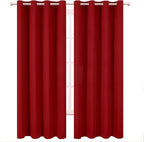 LEMOMO Blackout Curtains 52 x 90 Inch Long Red Curtains Set of 2 Panels Room Darkening Curtains for Bedroom and Living Room