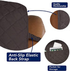 PureFit Reversible Quilted Sofa Cover, Water Resistant Slipcover Furniture Protector, Washable Couch Cover with Non Slip and Elastic Straps for Kids, Dogs (Oversized Recliner, Chocolate/Chocolate)