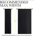 NICETOWN Black Out Window Curtains - Solid Home Decor Thermal Insulated Blackout Drapes/Draperies for Bedroom, Privacy Assured Window Treatment (2 Panels, 52 inches Wide by 95 inches Long)