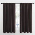 NICETOWN Blackout Curtain Panels 63 inches - Triple Weave Microfiber Energy Saving Thermal Insulated Solid Rod Pocket Blackout Curtains for Bedroom (1 Pair, 42 inches by 63 Inch, Toffee Brown)