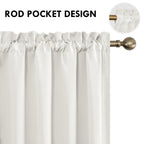 DWCN Blackout Curtains for Bedroom Living Room 52 x 54 Inch Long Ivory
