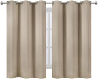 LEMOMO Khaki Blackout Curtains/38 x 54 Inch/Set of Two Panels Grommet Living Room Curtains