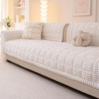 Couch Cover for Dogs Washable, Fuzzy Pet Couch Covers for 3 Cushion Sofa Pet Friendly, Non Slip Sofa Cover (White, 35" x 63"/90 x 160cm)