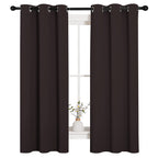NICETOWN Blackout Curtain Panels for Bedroom Window, Triple Weave Microfiber Energy Saving Thermal Insulated Solid Grommet Blackout Draperies and Drapes (1 Pair, 34 inches by 63 Inch, Toffee Brown)