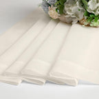 OVZME 2 Panels Cream Sheer Curtains 54 Inches Length Window Treatment for Kitchen, Elegant Airy Transparent Curtain Dual Rod Pocket for Kids Living Room, Each 42 Width 45 Length