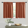 RYB HOME Short Burnt Orange Blackout Curtains for Small Bedroom Window Cafe
