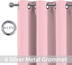 Yakamok Pink Blackout Curtains 63 Inch Long with Grommet for Kid's Bedroom Light Blocking Room Darkening Thermal Insulated Window Treatment Curtain Drapes for Living Room, 38Wx63L,Pink, 2 Panels