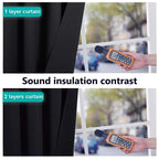 NICETOWN Complete 100% Blackout Curtain Set, Thermal Insulated & Energy Efficiency Window Draperies with Black Liner, Noise Reducing Short Curtains for Kids Room (Black, 37"W by 63"L, Double Panels)