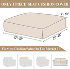 Couch Cushion Cover Seat Cushion Cover Stretch Armchair Cover Separate Sectional Sofa Slipcovers Furniture Protector(1 Piece for Seat or Sofa Backrest, Natural)