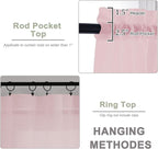 OWENIE Blush Sheer Curtains 120 Inches Long 2 Panels Set, Airy Lightweight Sheer Blush Curtains for Living Room Bedroom, Farmhouse Voile Filmy Rod Pocket Curtains Drapes, 2 Pcs, Each 59" Wx120 L Inch