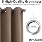 Joydeco Khaki Custom Solid Single Blackout Curtain for Bedroom and Living Room, Grommet Thermal Insulated Room Darkening Curtain 1 Panel (Custom Size,Khaki)