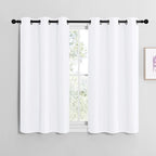 NICETOWN Draperies Curtains Panels, Blocking Out 50% Sunlight Window Treatment Curtains, Grommet Top Small Window Drapes for Bedroom (2 Panels, 42 by 40, White)