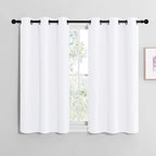 NICETOWN Draperies Curtains Panels, Blocking Out 50% Sunlight Window Treatment Curtains, Grommet Top Small Window Drapes for Bedroom (2 Panels, 42 by 40, White)