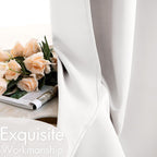 MIULEE Pure White Blackout Bedroom Curtains Drapes 96 Inch Long 52"x96"