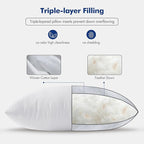 MIULEE 16x16 Pillow Inserts,Set of 2 Down Feather Throw Pillows for Couch Sofa Bed, Decorative Fluffy Throw Pillow Inserts Cotton Fabric,White