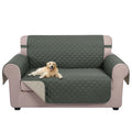 U-NICE HOME Loveseat Sofa Cover for 2 Cushion Couch, Grey/Beige