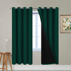 Yakamok Dark Green 100% Blackout Curtains 63 Inches Long 52" Wide 2 Panels