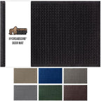 GORILLA GRIP® Ultra Absorbent Front Door Mat Outside Entrance, 35x23, Traps Dirt and Moisture, HydroABSORB Indoor Outdoor Doormat Holds Up to 5.7 Cups Water, Stain and Fade Resistant Welcome Mat Black