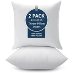 LANE LINEN Pillow Inserts 12x20 2-Pack - Firm Support & Loft, White