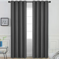 Yakamok Room Darkening Curtains 52x84 inch Length Charcoal Grey-Living Room