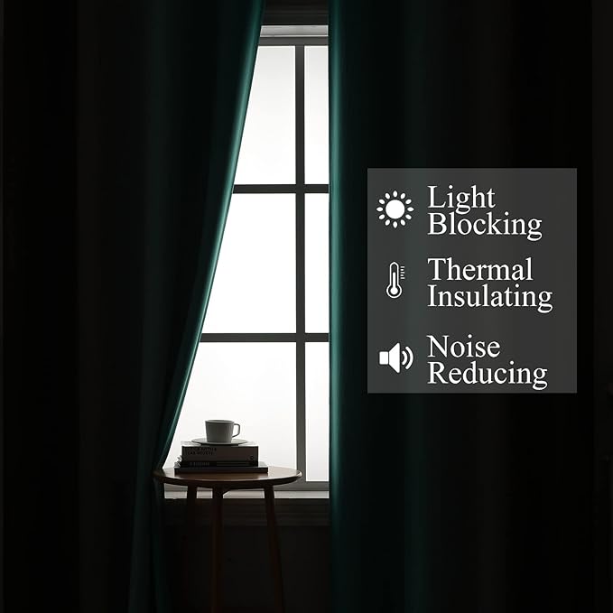 Estelar Textiler Brown and Teal Ombre Blackout Curtains for Bedroom 96 Inch
