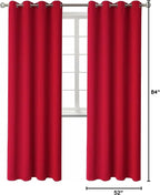BGment Christmas Room Darkening Curtains 84 Inches Long - Grommet Thermal Insulated Drapes Window Treatment Curtains for Bedroom, 2 Panels, 52 x 84 Inch, Red