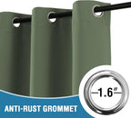 H.VERSAILTEX Doorway Curtain Blackout Closet Door Curtain Room Divider Window Treatment Curtain for Bedroom Thermal Insulated Privacy Drape Soundproof Grommet, 42 x 80 inches, 1 Panel, Bronze Green