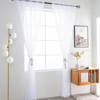 SpaceDresser Sheer Voile Window Treatment Rod Pocket Curtain Panels for Kitchen Bedroom Living Room Drapes Sunlight Filtering Privacy Semi Home Decor Assorted Colors Sizes (Optical White, 52 W x 54 L)