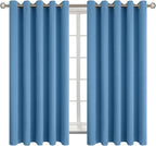 BGment Blackout Curtains - Grommet Thermal Insulated Room Darkening Bedroom and Living Room Curtains, Set of 2 Panels (70 x 63 Inch, Denim)