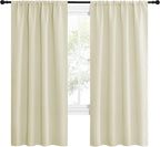 NICETOWN Beige Blackout Curtains for Living Room - Triple Weave Home Decoration Thermal Insulated Solid Rod Pocket Blackout Drapes for Bedroom(Set of 2, 42 x 72 Inch)