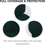 PureFit Stretch Oversized Couch Covers Fleece Sofa Slipcovers Deep Teal