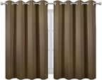 LEMOMO Brown Thermal Blackout Curtains/52 x 45 Inch/Set of 2 Panels Room Darkening Curtains