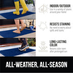GORILLA GRIP® Ultra Absorbent Front Door Mat Outside Entrance, 47x35, Traps Dirt and Moisture, HydroABSORB Indoor Outdoor Doormat Holds Up to 6 Cups Water, Stain and Fade Resistant Welcome Mat, Blue